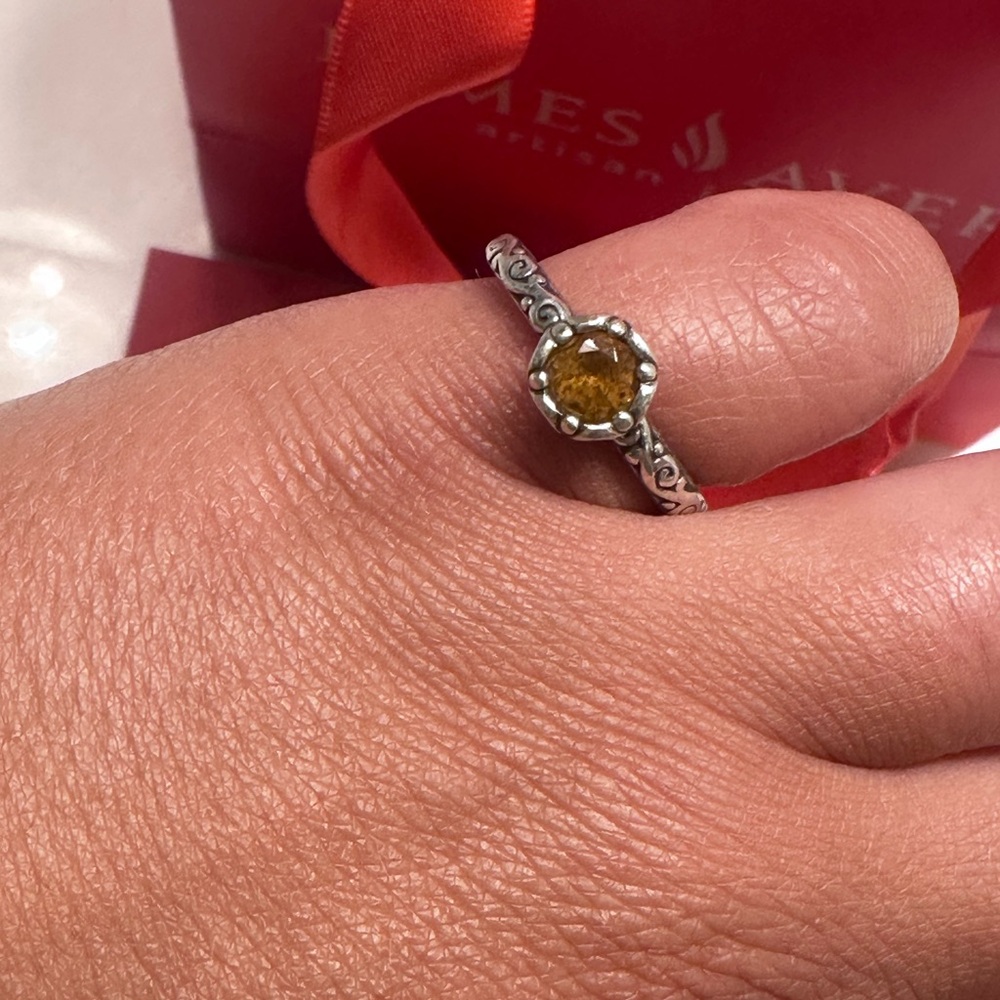 James Avery Silver Cherished Birthstone Ring